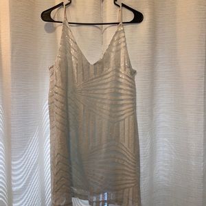 White and blue sequin top